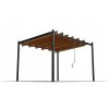 ZÁHRADNÁ PERGOLA S POHYBLIVÝMI POLYKARBONÁTOVÝMI LAMELAMI 3 x 3 M HNEDÁ *4016