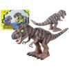 Chodiaci dinosaurus Tyranosaurus Rex na batérie hnedý