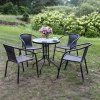 Stôl s priemerom 60 cm so sklenenou doskou – čierny podstavec BISTRO