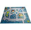 Modrý detský koberec Kids Cesta Ihrisko 304 Blue