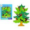 Drevené 3D puzzle DIY strom s vtáčikmi, stavebnicové bloky