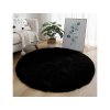 Čierny okrúhly shaggy koberec Lana