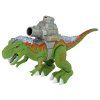 Dinosaurus s katapultom chodí a strieľa zelený