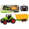 RC traktor s prívesom 1:16 zelený s diaľkovým ovládaním