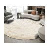 Béžový okrúhly shaggy koberec Lana