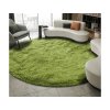 Zelený okrúhly shaggy koberec Lana