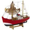 Zberateľský dekoratívny model rybárskej lode červený 30x26 cm