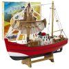 Zberateľský dekoratívny model rybárskej lode červený 30x26 cm