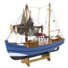 Zberateľský dekoratívny model rybárskej lode modrý 30x26 cm