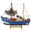 Zberateľský dekoratívny model rybárskej lode modrý 30x26 cm