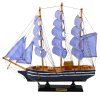 Zberateľský dekoratívny model plachetnice bielo-modrý 33x31 cm