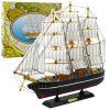 Zberateľský model trojsťažňovej plachetnice čierny 39x36cm