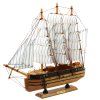 Zberateľský model trojsťažňovej plachetnice biely 39x36cm