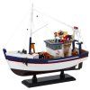 Zberateľský model rybárskeho plavidla s vybavením 37x34cm