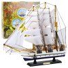 Zberateľský model plachetnice fregaty biely 49x43cm