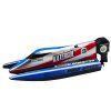 RC motorový čln na diaľkové ovládanie modro-strieborný 14 cm