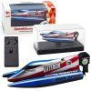 RC motorový čln na diaľkové ovládanie modro-strieborný 14 cm