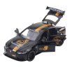 Športové auto kovové pull-back svetlá zvuky čierne 1:32
