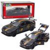 Športové auto kovové pull-back svetlá zvuky čierne 1:32