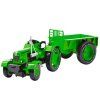 Kovový poľnohospodársky traktor s prívesom, zelený 1:18