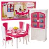 Jedálenská súprava pre bábiky Stôl Stoličky Skrinka na riad