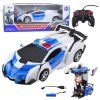 Auto robot 2v1 policajné auto na diaľkové ovládanie RC 1:18
