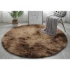 Hnedy okrúhly shaggy koberec Ombre