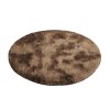 Hnedy okrúhly shaggy koberec Ombre