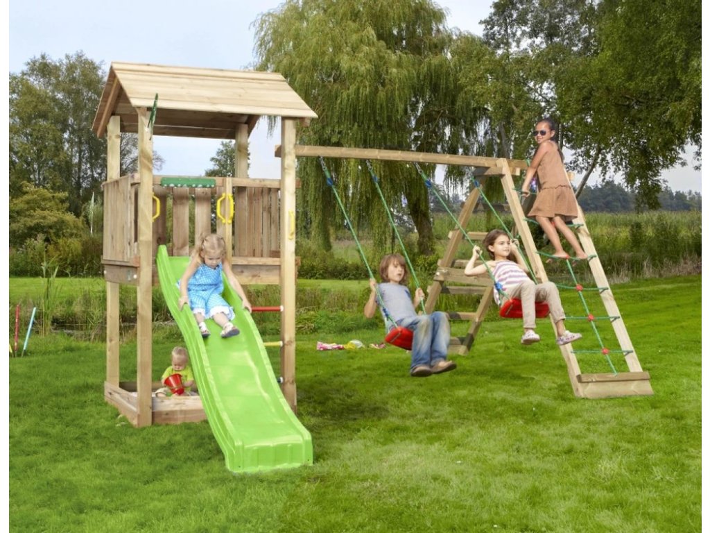 Hřiště Jungle Casa s modulem Climb Frame 2.0 kompletní sestava včetně skluzavky 07