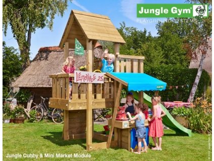 Hřiště Jungle Cubby s modulem Mini Market kompletní sestava včetně skluzavky
