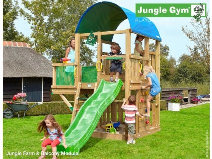 Hřiště Jungle Farm s modulem Balcony kompletní sestava včetně skluzavky