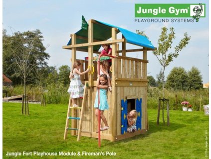 Hřiště Jungle Fort s domečkem Playhouse a požární tyčí