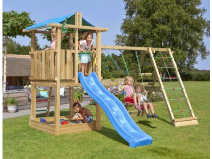 Hřiště Jungle Hut s modulem Climb Frame 2.0 kompletní sestava včetně skluzavky