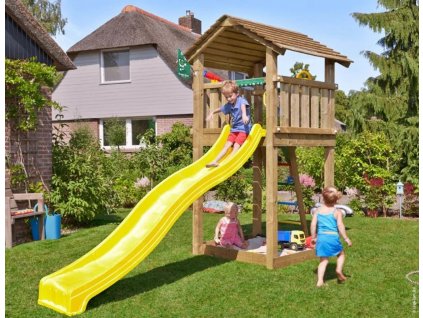 Dětské hřiště Jungle Cottage kompletní sestava včetně skluzavky