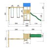 Hřiště Jungle Castle s houpačkami 2 Swing Frame 2.0 kompletní sestava včetně skluzavky 04