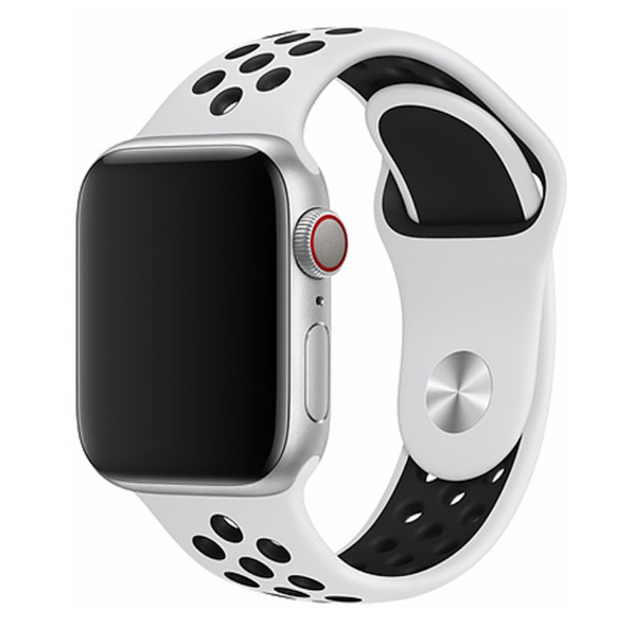 DEVIA Řemínek Apple Watch 42 / 44 / 45 / 49mm Sport 2 silikon bílo-černý