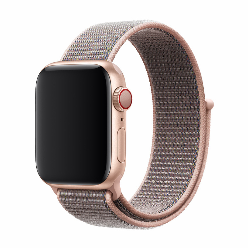 DEVIA Řemínek Apple Watch 42 / 44 / 45 / 49mm nylon světle růžový