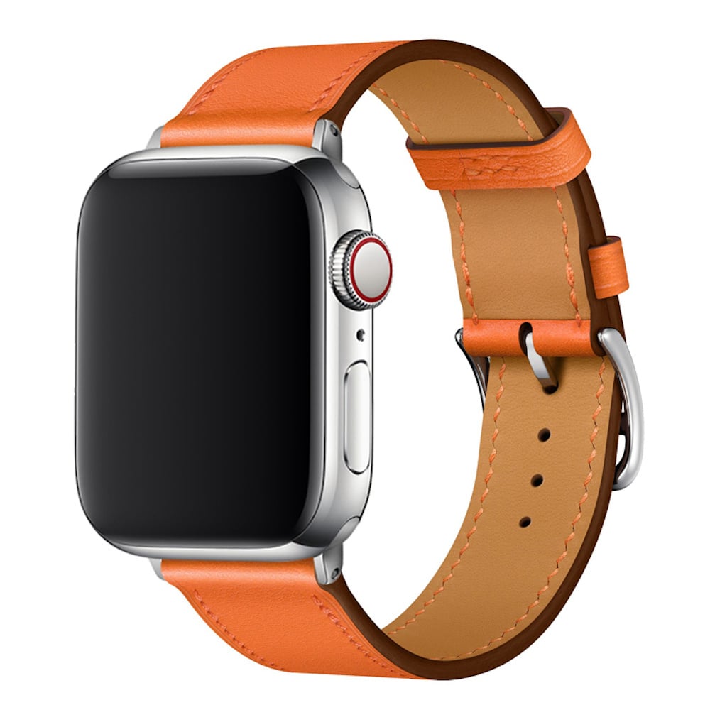 DEVIA Řemínek Apple Watch 42 / 44 / 45 / 49mm kůže oranžový
