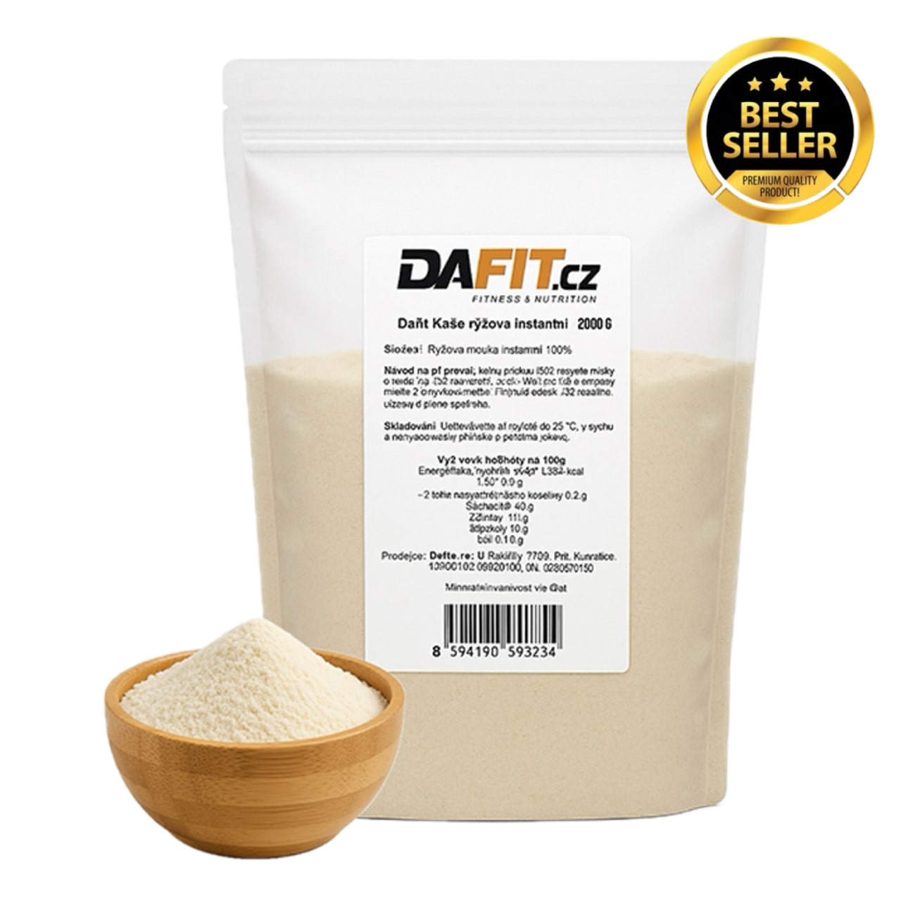 DAFIT INSTANTNÍ RÝŽOVÁ KAŠE 2 KG Instantní kaše, , velikost
