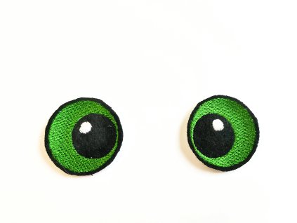 14240 vysivane oci ovalne 3 cm zelene