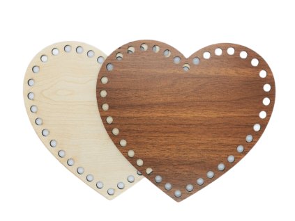 Dřevěné víko, dno - srdce 19,5  cm x 17 cm