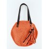 Ručně háčkovaná kulatá plážová taška - oranžová