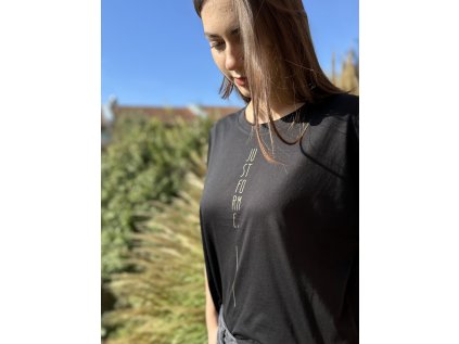 JUST T-shirt černé, zlatý nápis