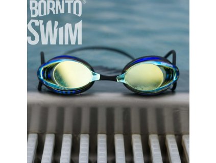 BornToSwim® Freedom Mirror Swimming Goggles - Black