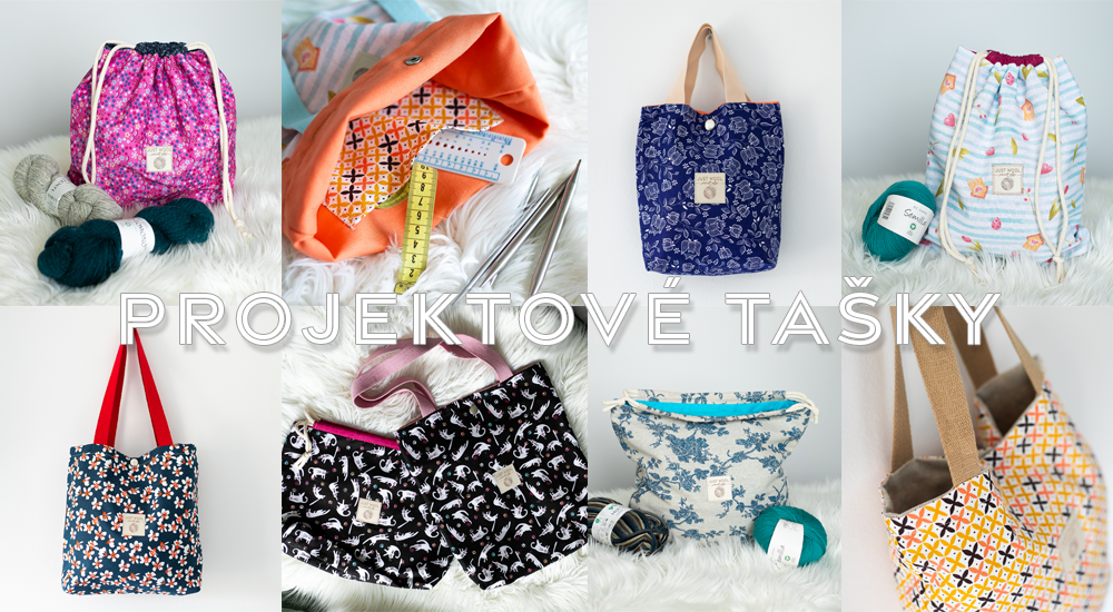 Projektové tašky, taštičky na pletení, háčkování, na projekty, klubíčka, pomůcky