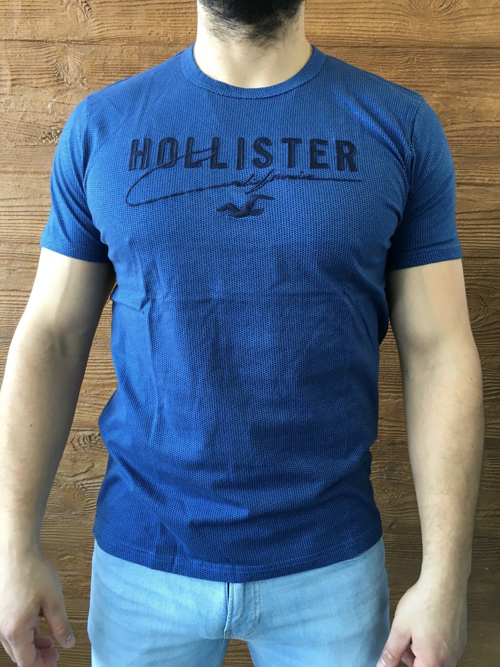 Hollister modré tričko s logem