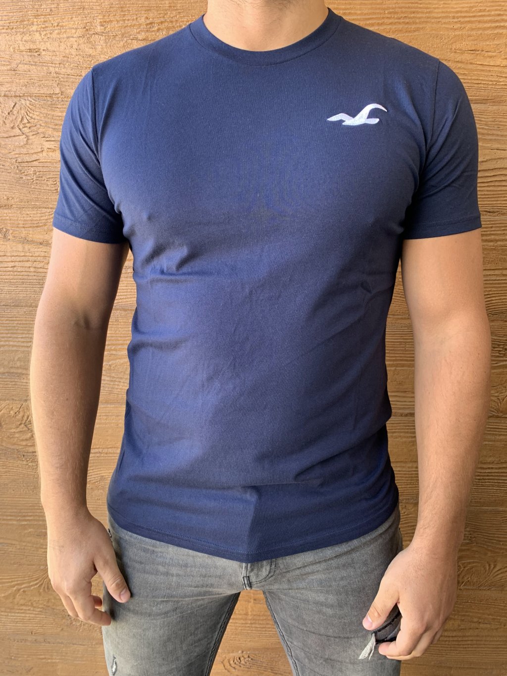 Hollister tmavě modré tričko s logem