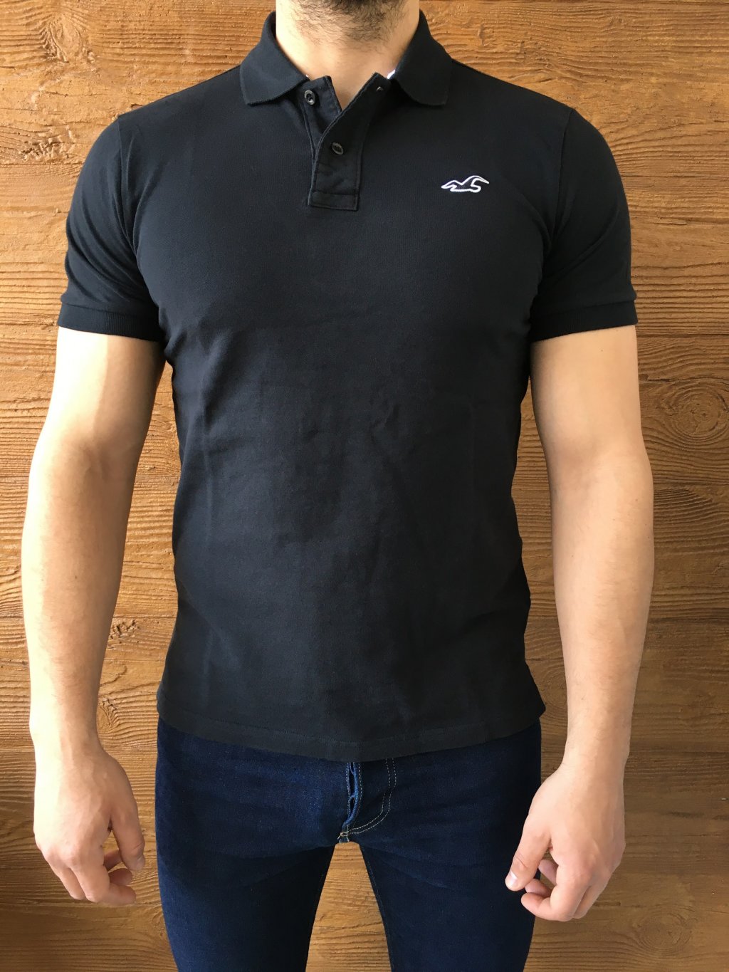 Hollister černé polo tričko s logem