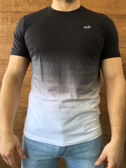 Hollister černo-bílé tričko s logem