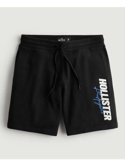 Hollister černé teplákové kraťasy s potiskem